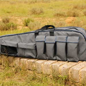 Single Rifle Bag Blue with Grey Trim