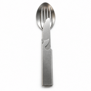 Cutlery Set 4 Piece "Pikstel" Stainless Steel: Knife, Fork, Spoon + Can/Bottle Opener