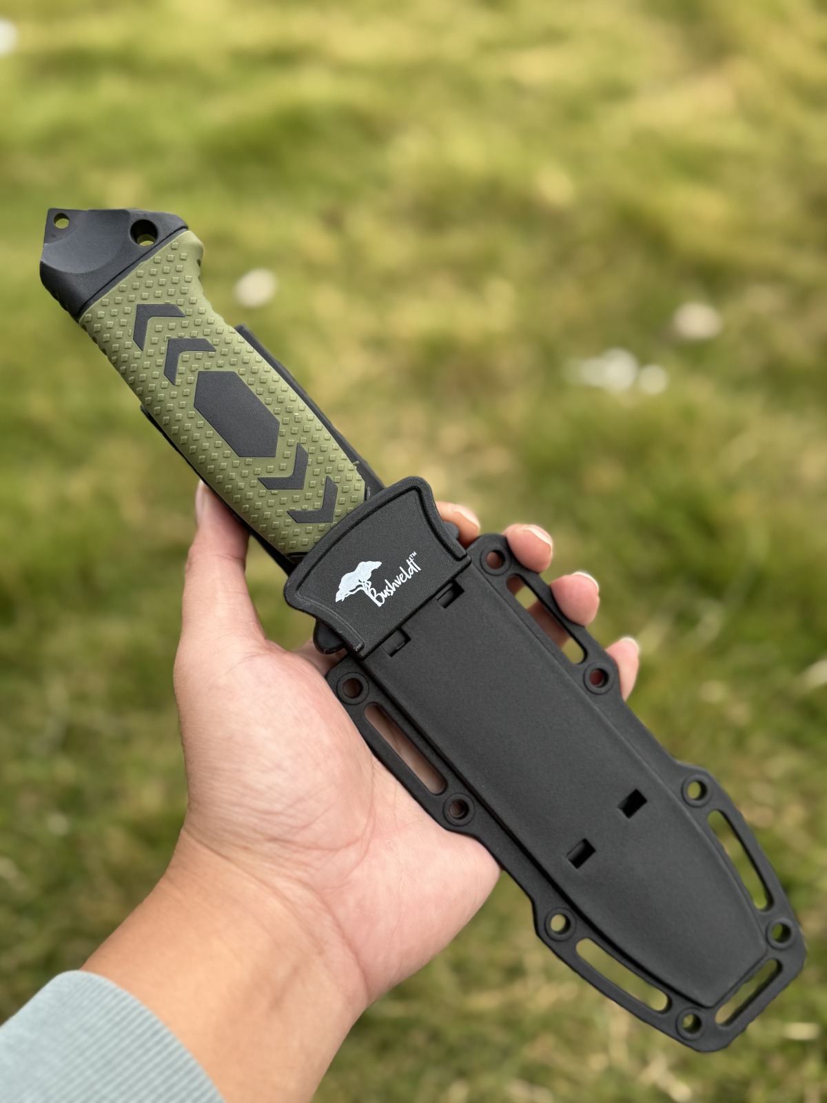 bushveldt fixed blade with sheath: od green