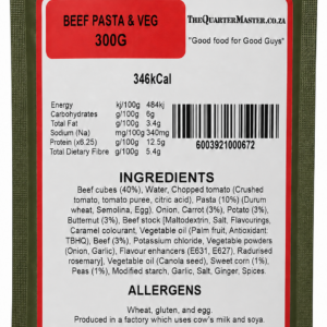 Beef Pasta and Vegetables 300g
