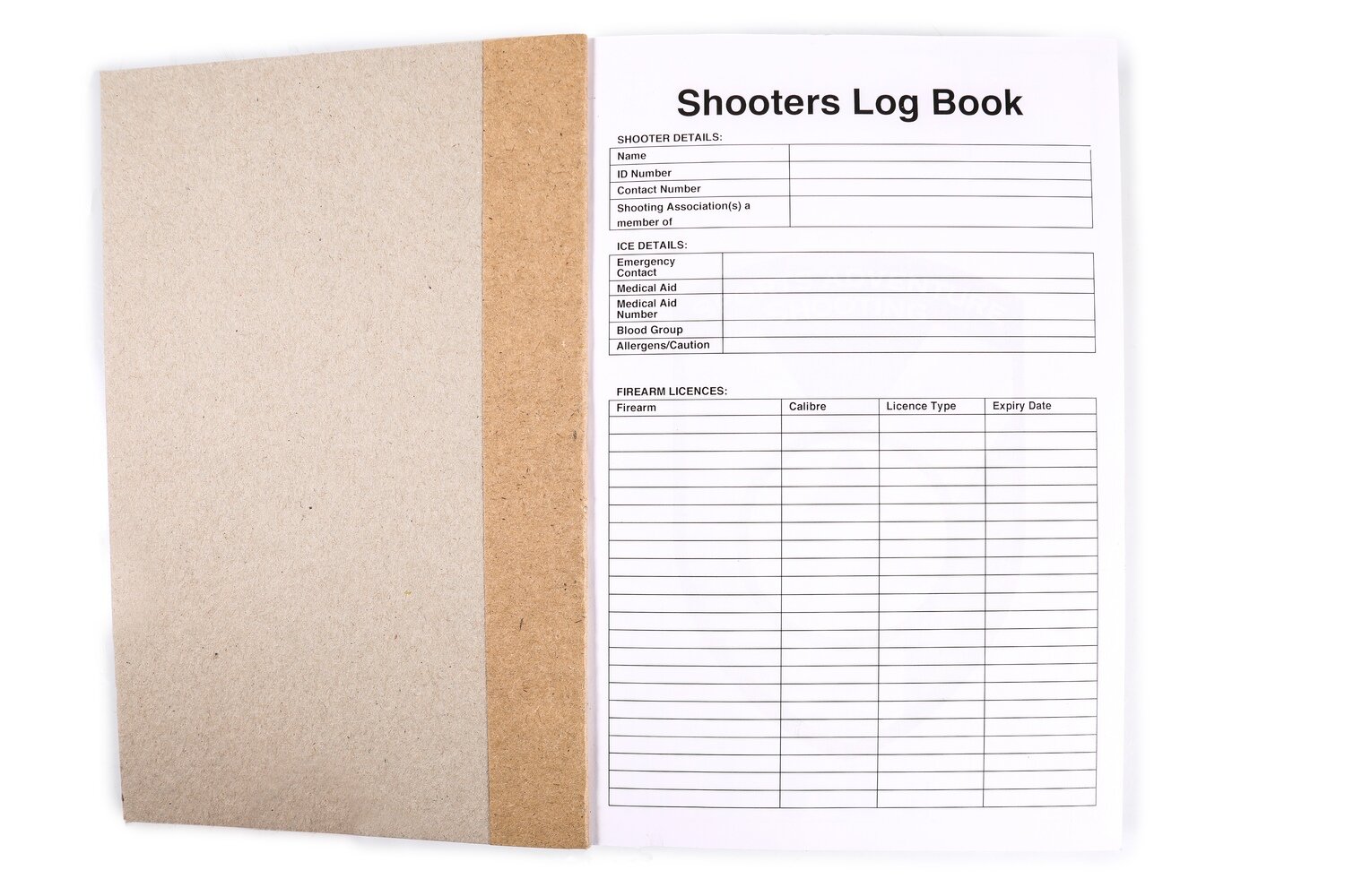 sports adventure shooting log book