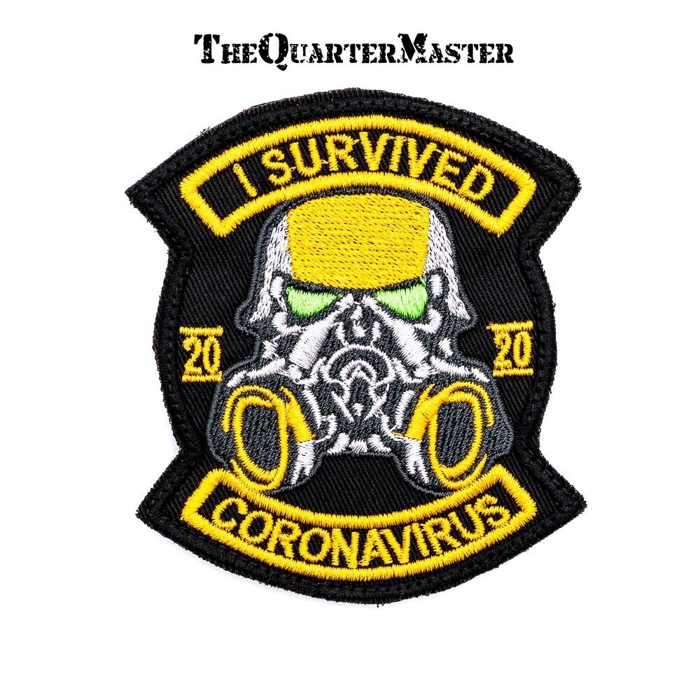 bushveldt badge: i survived covid (black & yellow