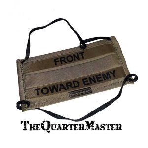 face mask: reusable "front toward enemy"