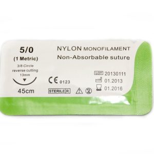 suture 5/0 nylon blue mono filament single