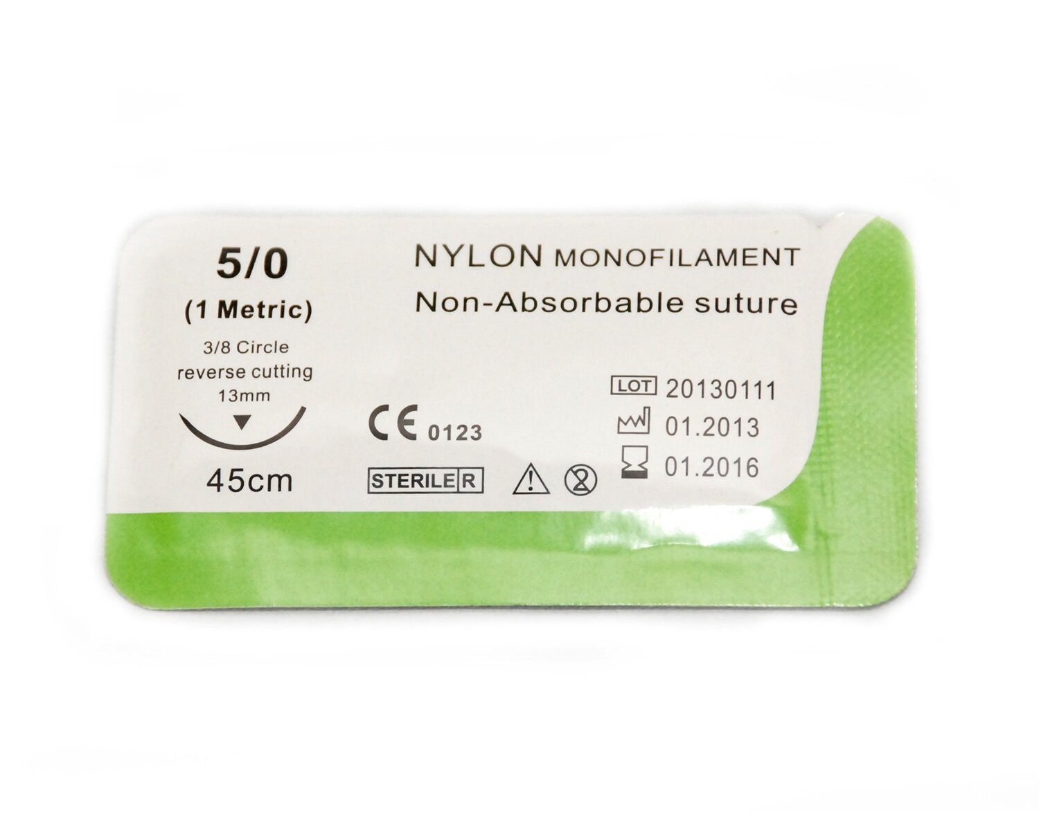 suture 5/0 nylon blue mono filament single