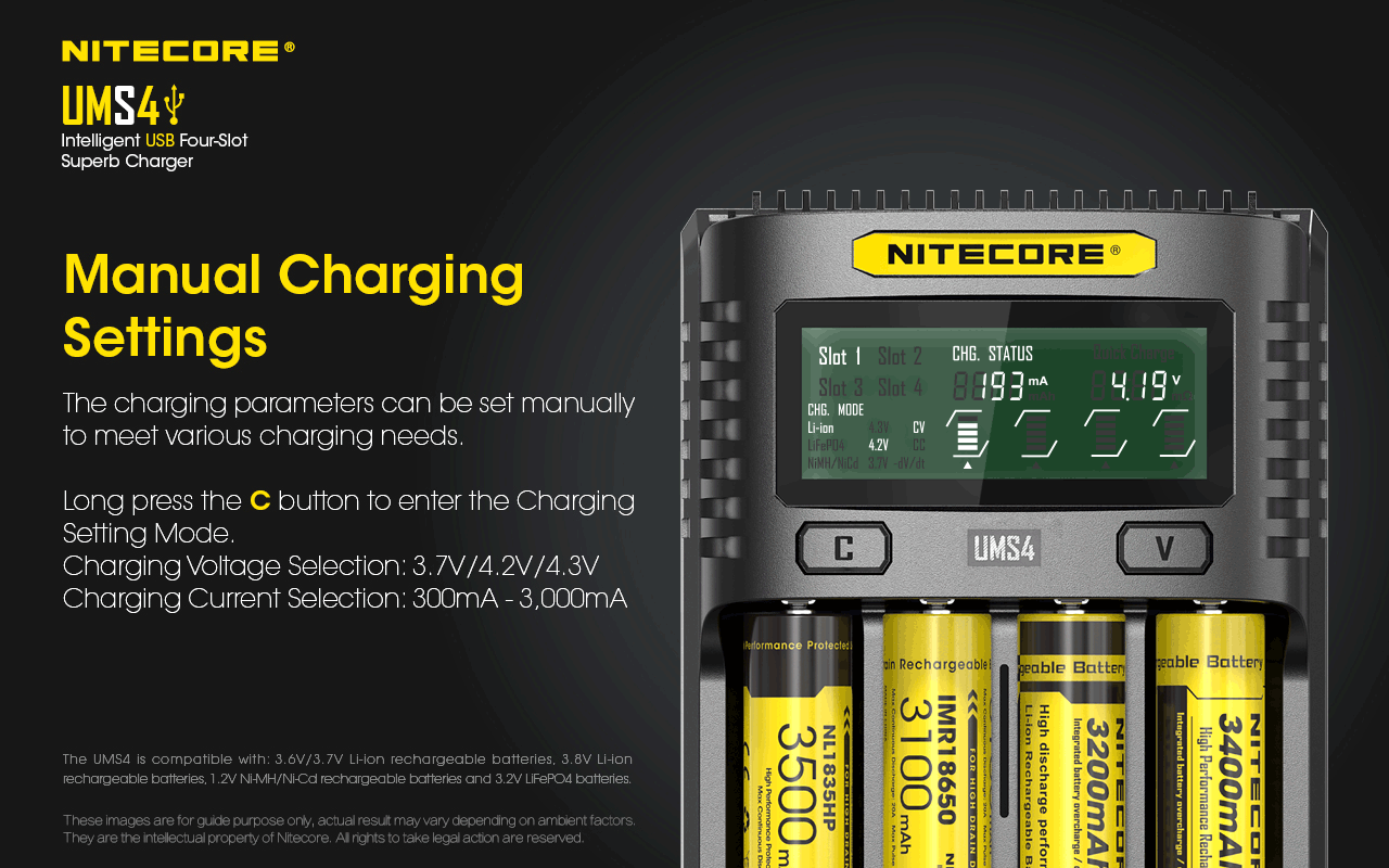 nitecore ums4 charger