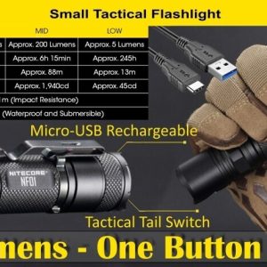 nitecore nf01 + built in 2600mah battery + usb cable
