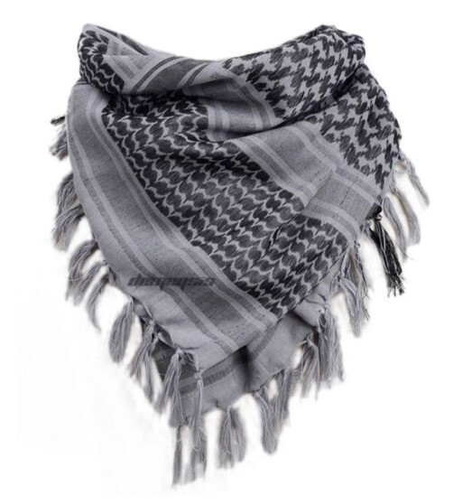 shemagh head scarf: grey