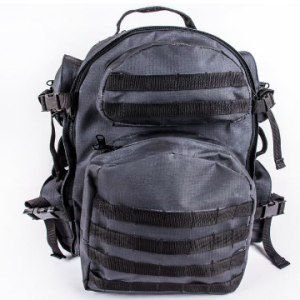 bushveldt patroller: black large tactical bag w/i internal aluminium support