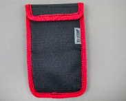 bushveldt flat utility pouch black with red trim