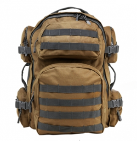 tactical backpack tan w/grey trim