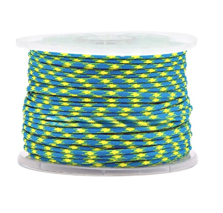 550 paracord reel 100m blue & yellow