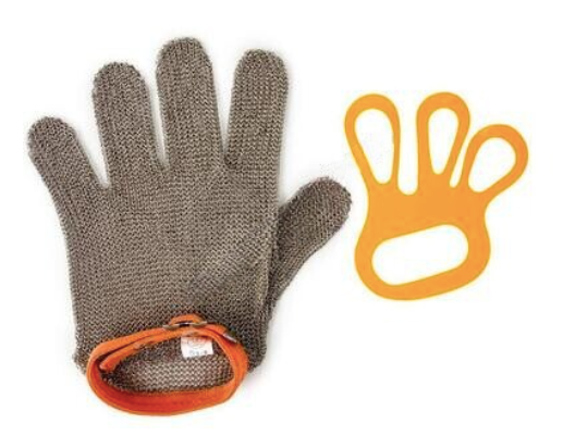 glove: chain mail wrist length 5 finger (xl)
