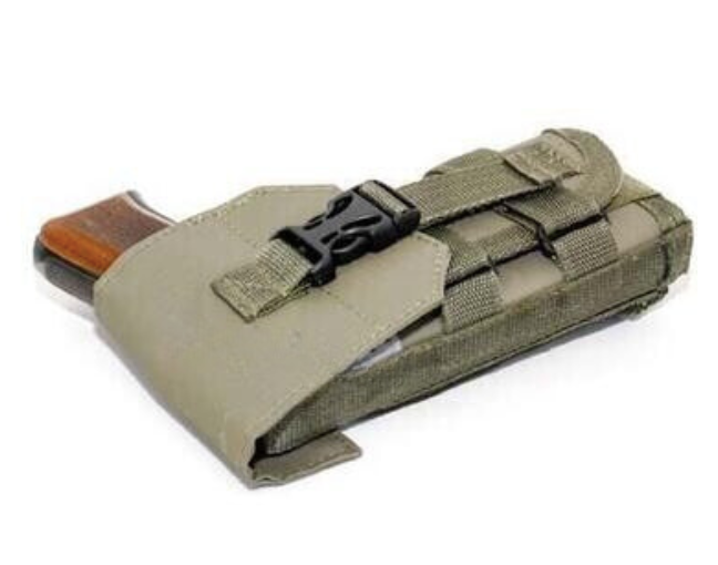 bushveldt left hand universal field holster with cover flap green