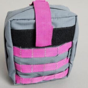 individual first aid kit molle bag grey with pink