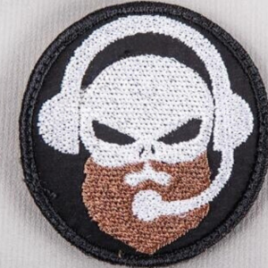 bushveldt patch: grim reaper skull w/i beard and comms gear