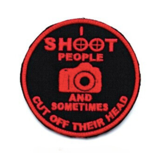 bushveldt i shoot people badge red