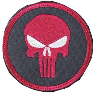 bushveldt punisher skull patch pink with grey