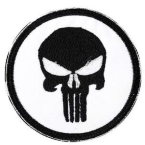 bushveldt punisher skull patch black & white