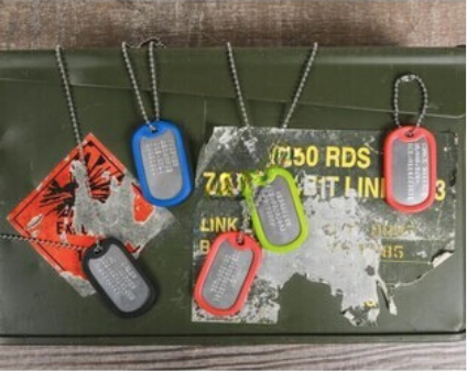dog tags w/i chain and silencer: military set