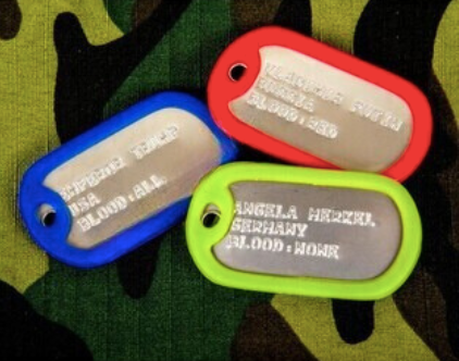 dog tags w/i chain and silencer: military set