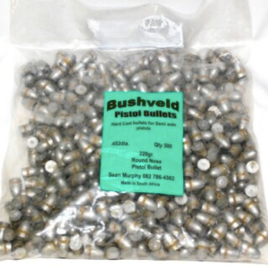 bushveldt .45 cast pistol bullets 198gr/500 flat nose