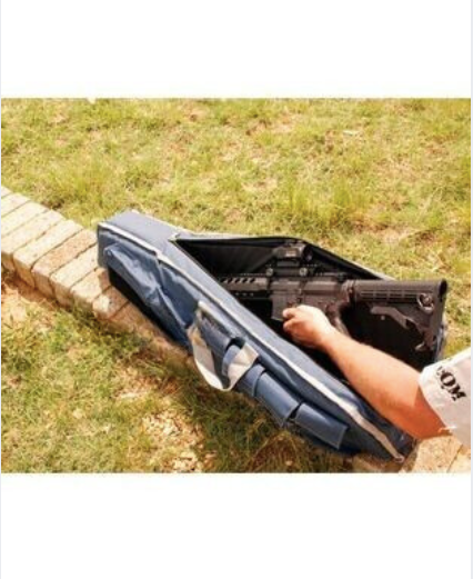bushveldt double 52" semi rigid gun case blue with grey trim
