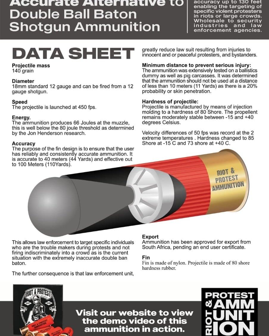 flash torpedo rounds less than lethal 12g x25