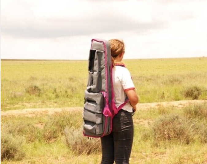 bushveldt single rifle bag grey w/i pink trim