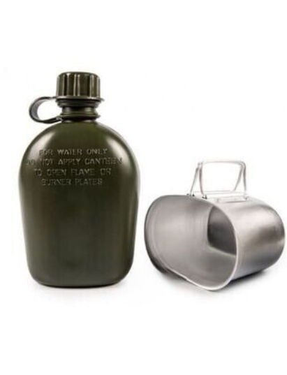 water bottle with cover pouch and fire bucket