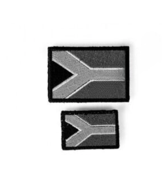 bushveldt badge flags: small south africa black & white
