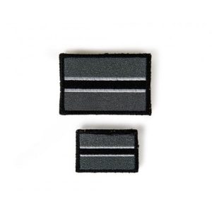 botswana flag 40x60 mm with velcro gray scale