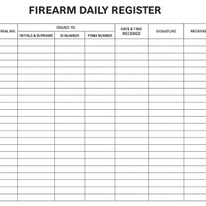 firearms daily register 200 page