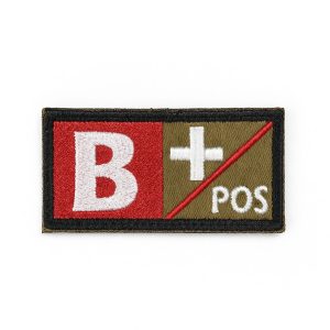 b+ khaki red black group patch